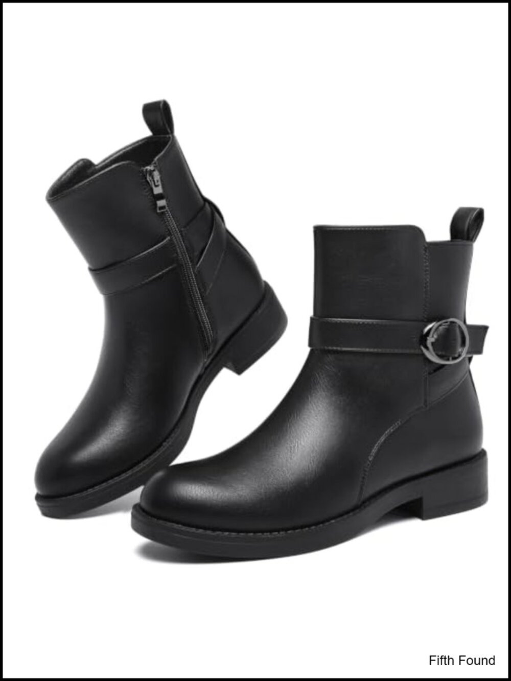Women's Ankle Booties Chunky Low Block Heel Zip Faux Leather Suede Snow Boots